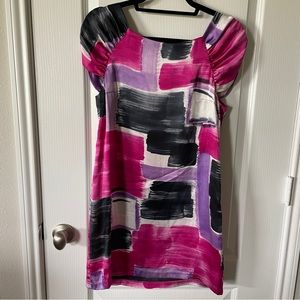 BB Dakota pink purple Colorblock silk mini dress size S